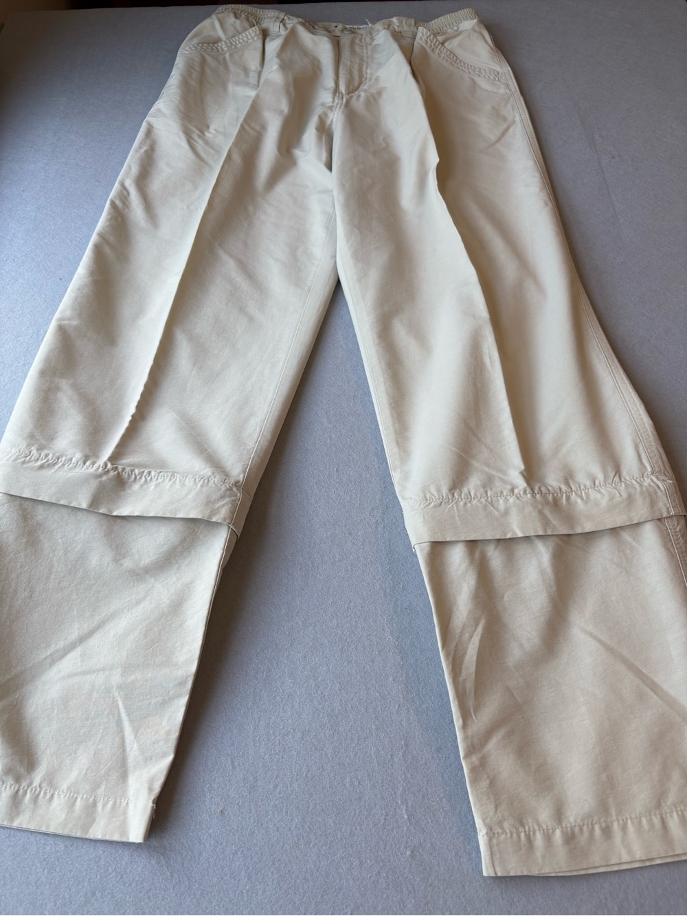 Columbia Light Beige Convertible Zip-Off Hiking Camping Trail Pants Sz 14